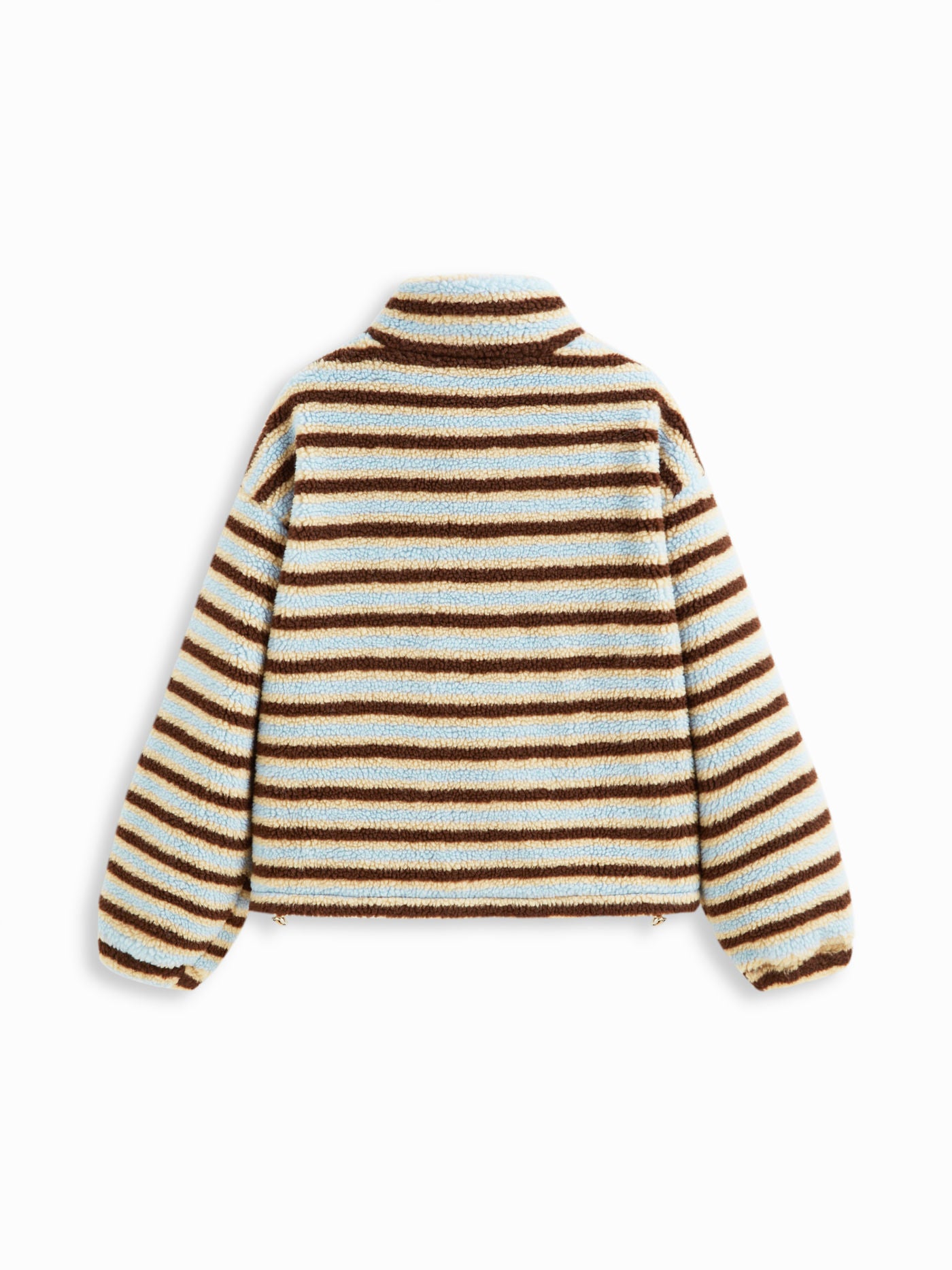 Striped Fleece Collar Jacket