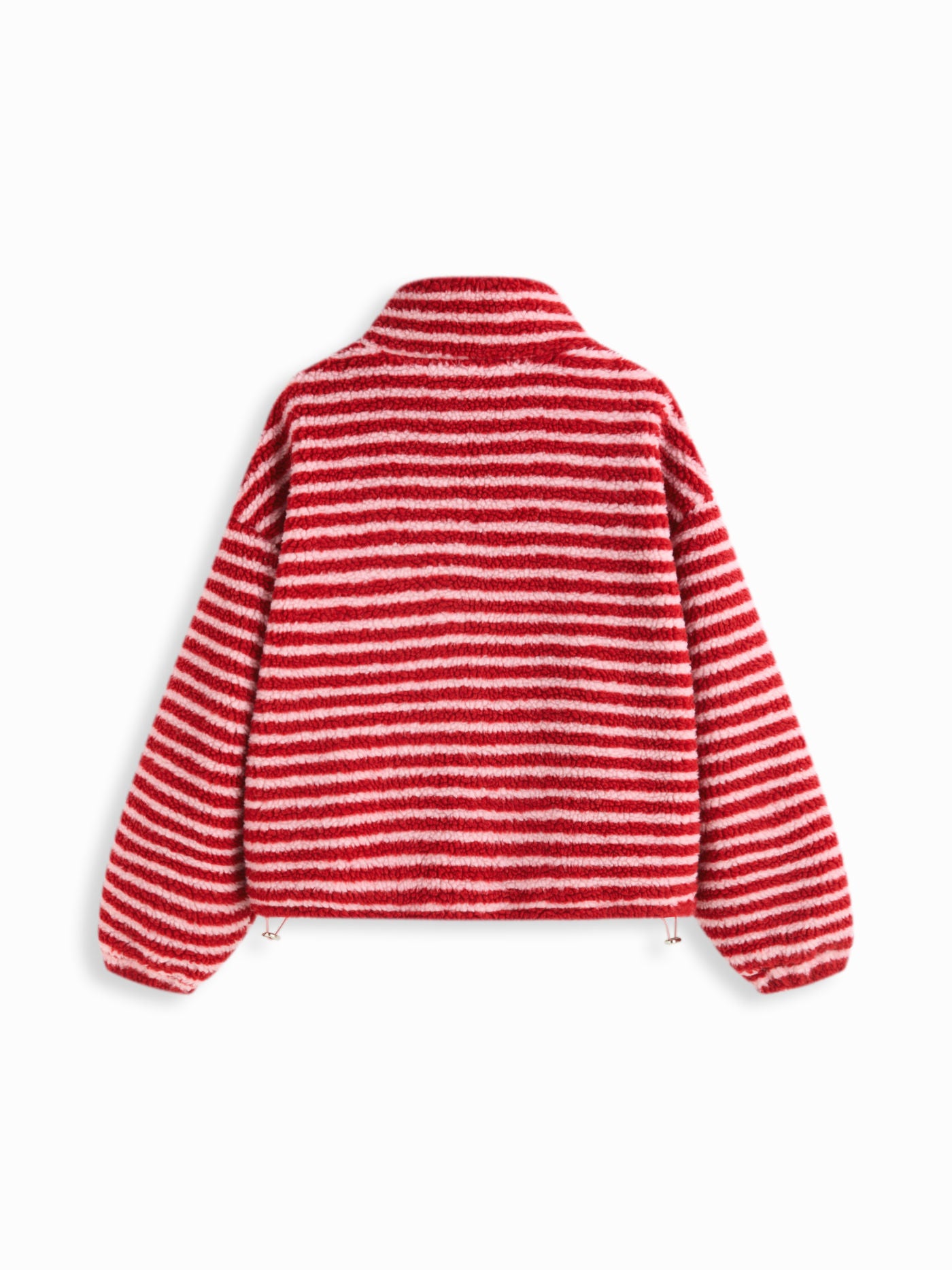 Striped Fleece Collar Jacket