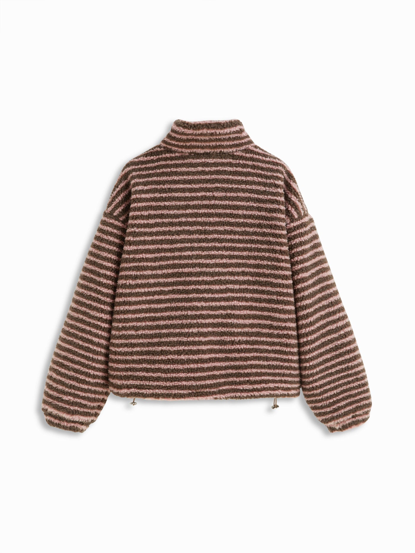 Striped Fleece Collar Jacket