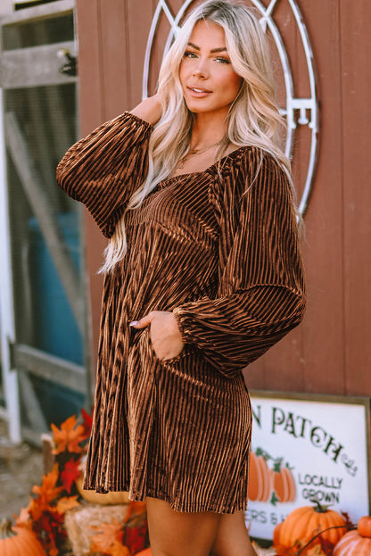 Noelle Velvet Babydoll Dress